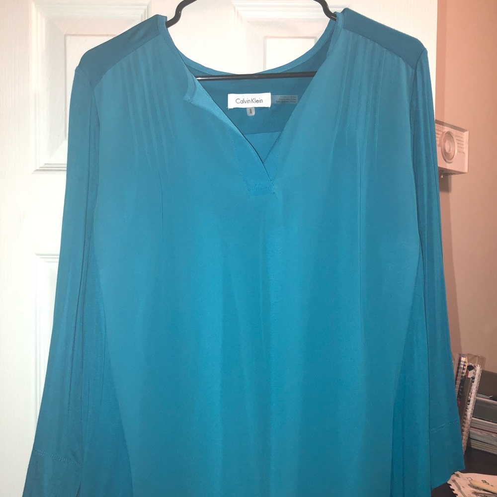 Calvin Klein half sleeve blue blouse